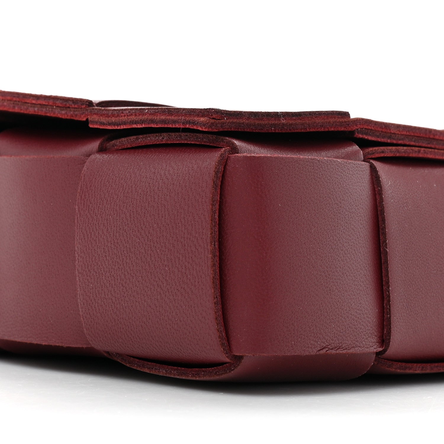 Bottega Veneta Lambskin Maxi Intrecciato Cassette Crossbody Bag Bordeaux 8 of 11