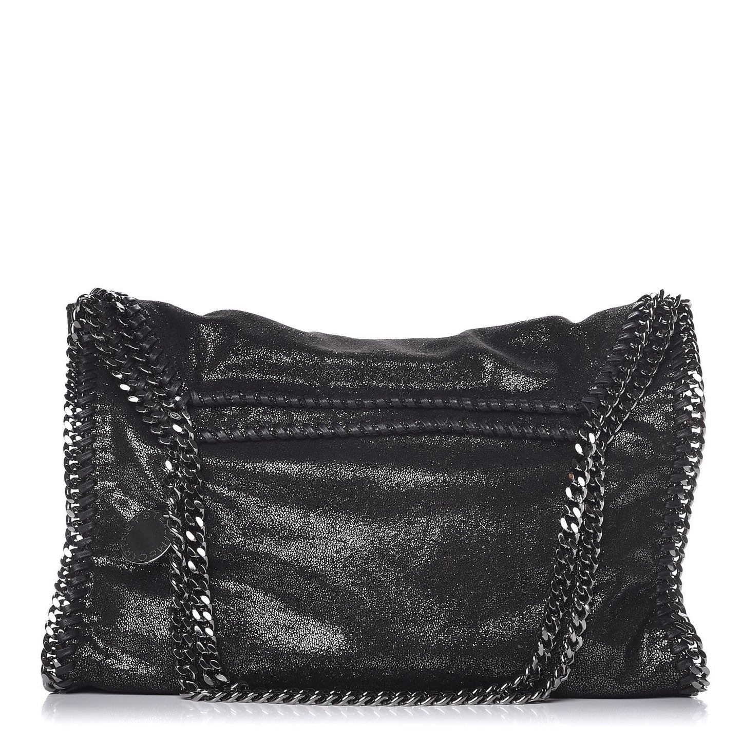 Metallic Shaggy Deer Small Falabella Tote Black