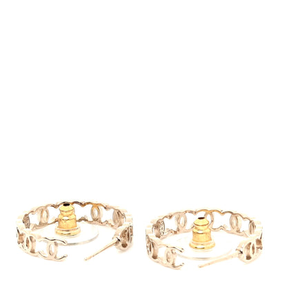 Chanel Metal CC Hoop Earrings Gold 3 of 3