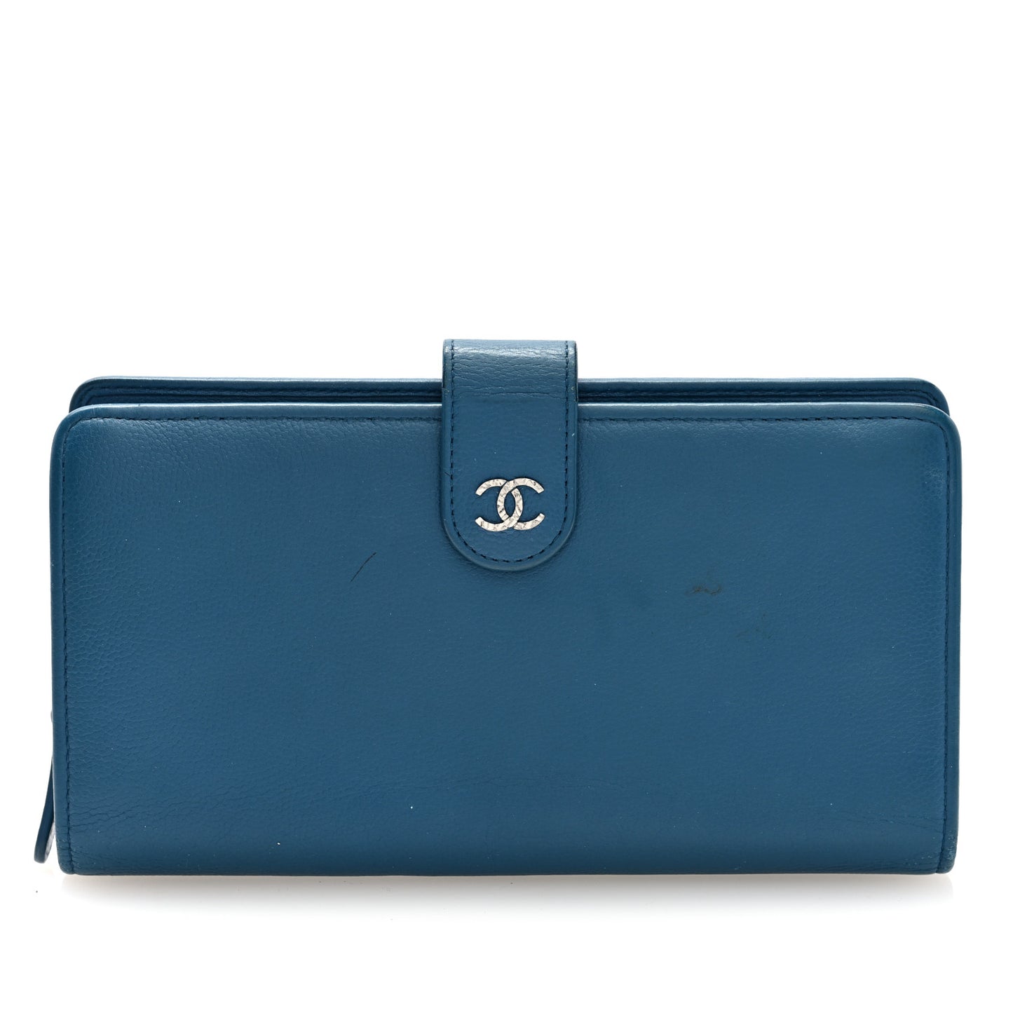 Caviar Sevruga CC Long Flap French Wallet Blue