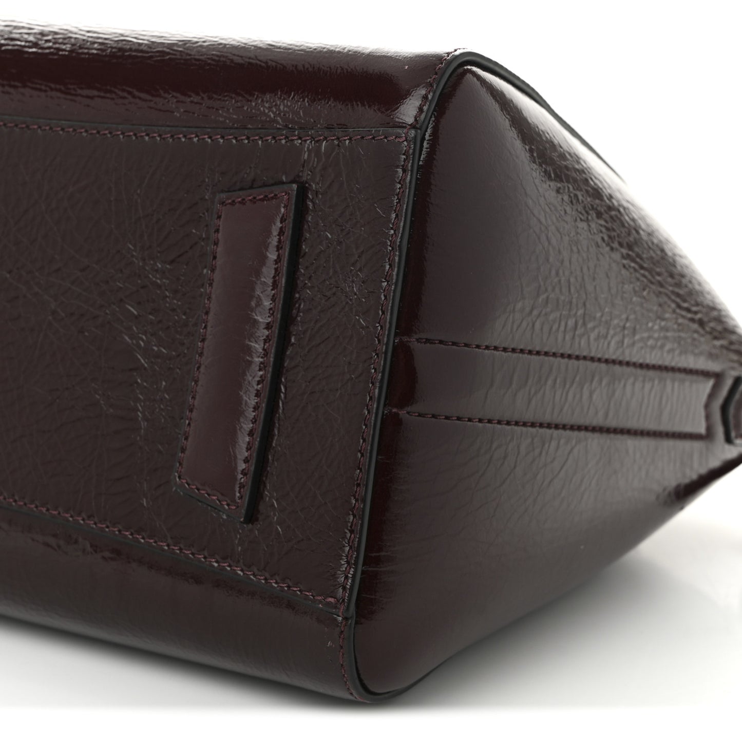 Crinkled Patent Calfskin Small Antigona Aubergine