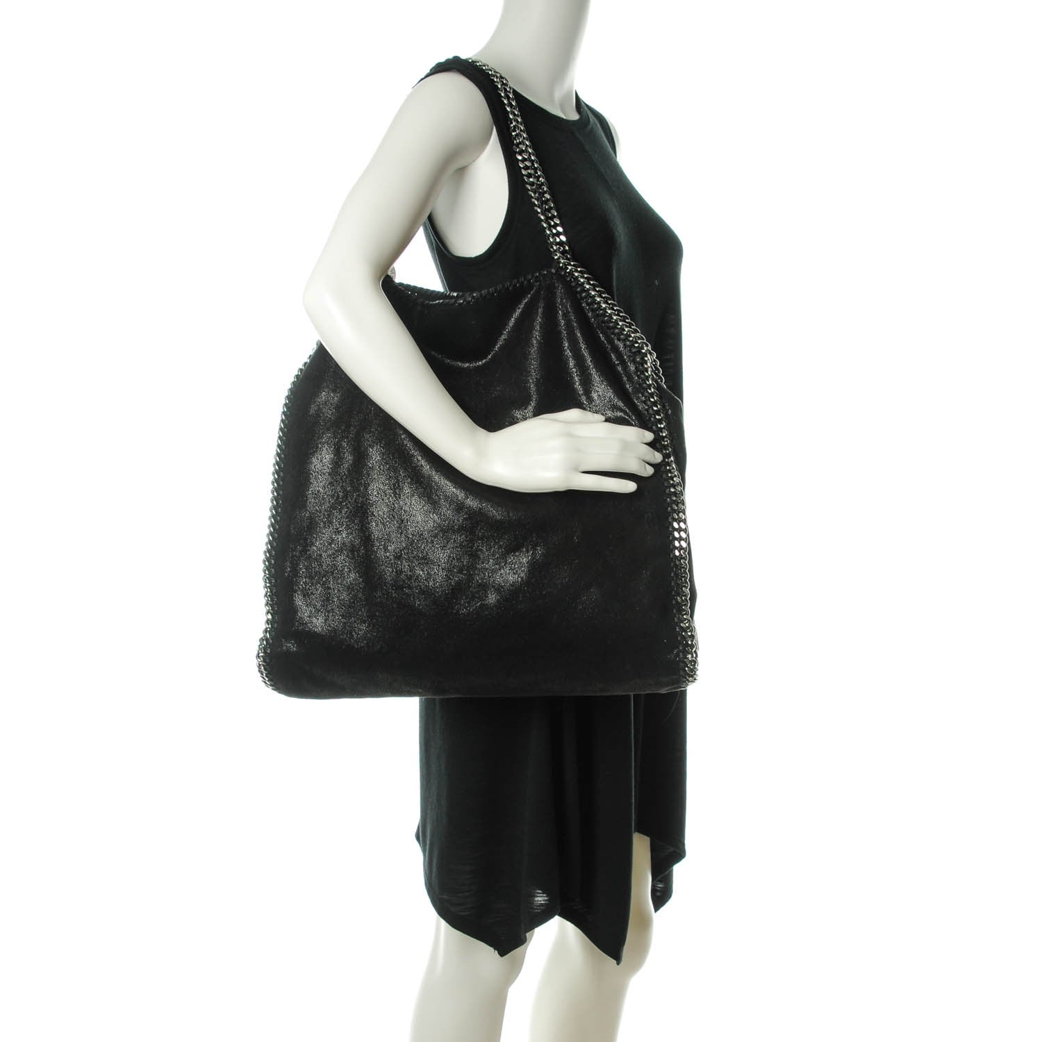 Stella McCartney Shaggy Deer Big Falabella Tote Black 2 of 9