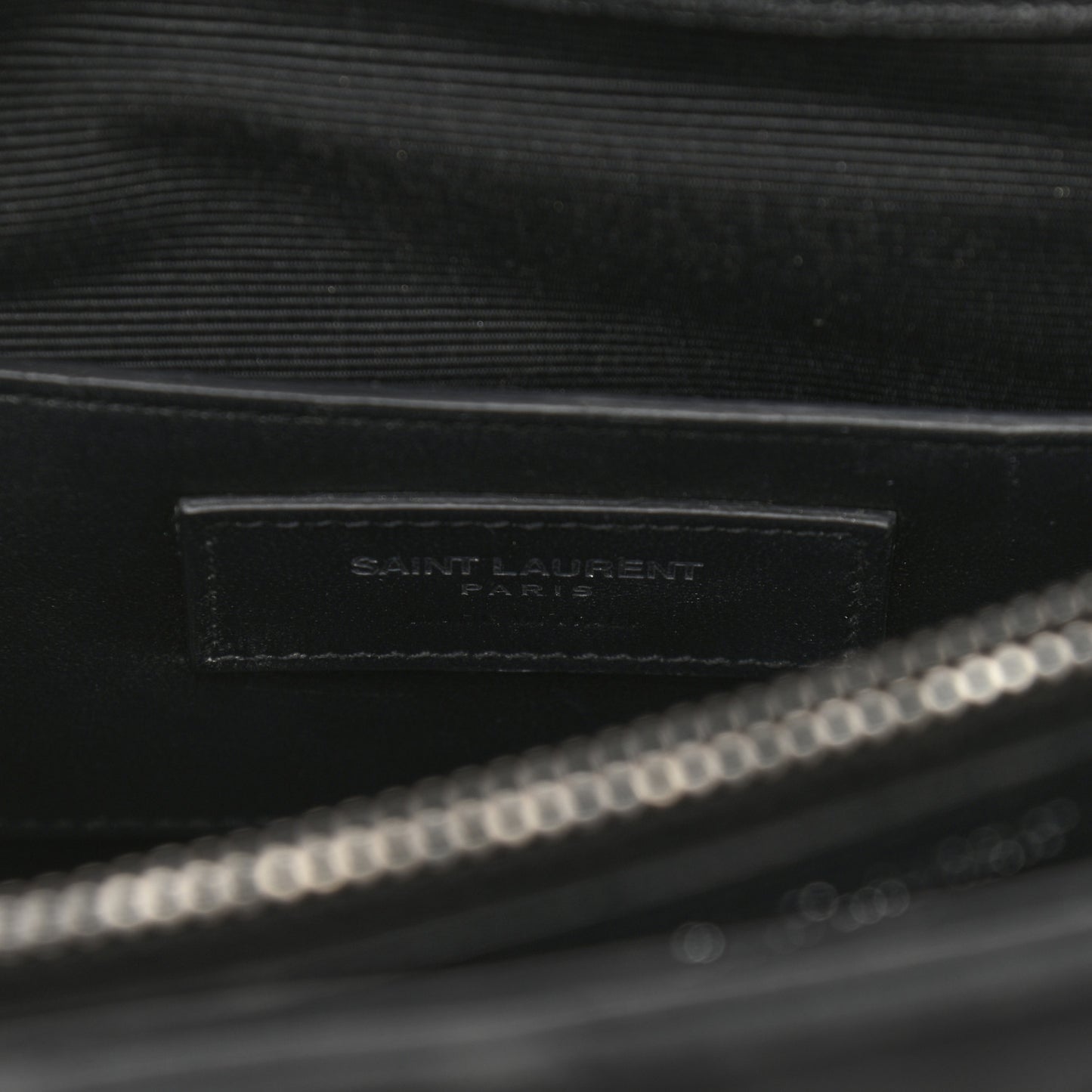 Sheepskin Matelasse Chevron Monogram Large College Satchel Black