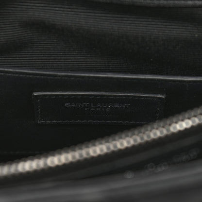Saint Laurent Sheepskin Matelasse Chevron Monogram Large College Satchel Black 7 of 17