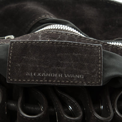 Alexander Wang Suede Diego Bucket Bag Dark Brown Nickel Hardware 6 of 6