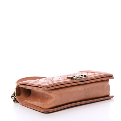 Chanel Calfskin Quilted Medium Boy Flap Light Brown 3 of 19