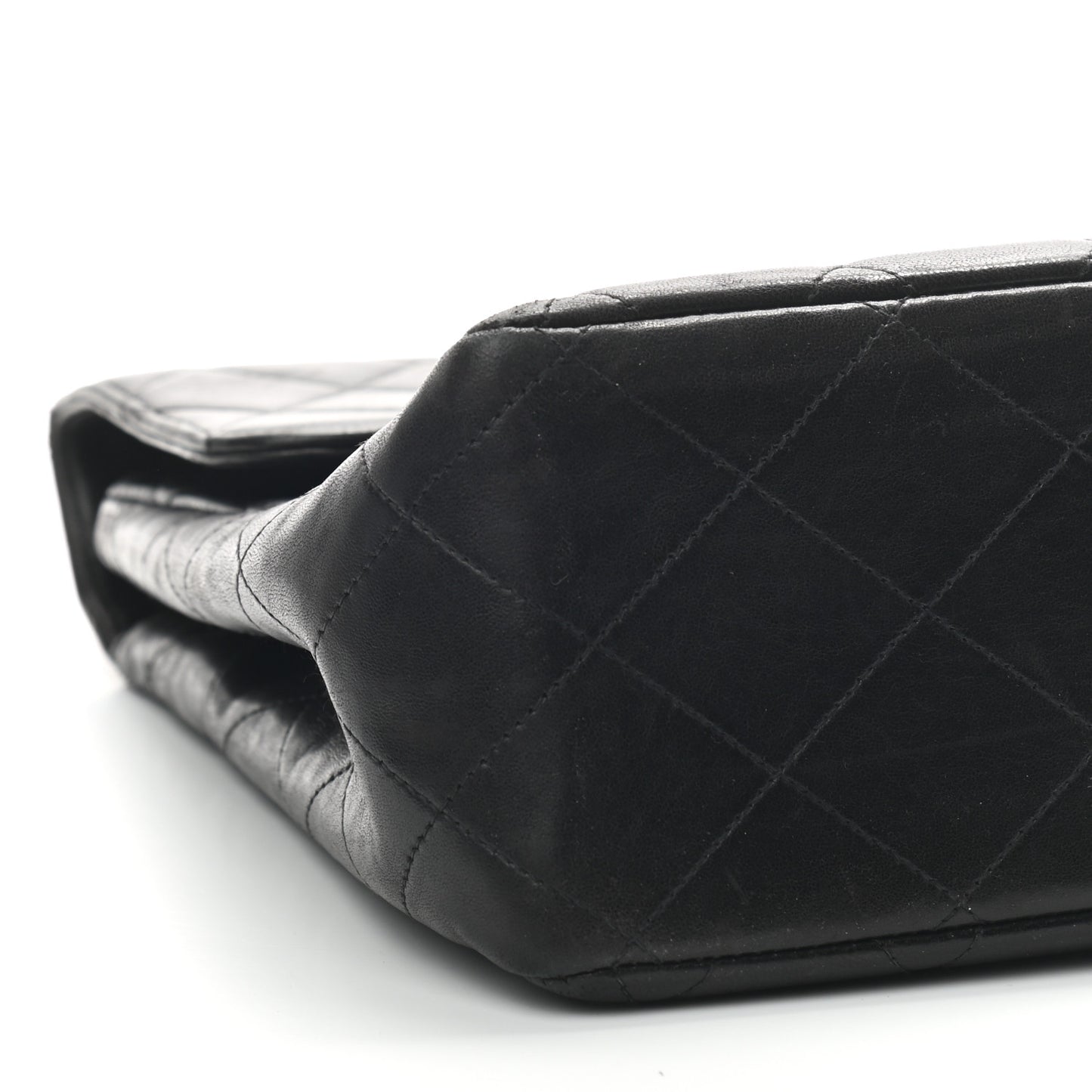 Lambskin Quilted XL Jumbo Single Flap Black