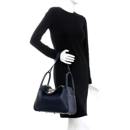 Hermes Taurillon Clemence Lindy 30 Bleu Nuit 2 of 8