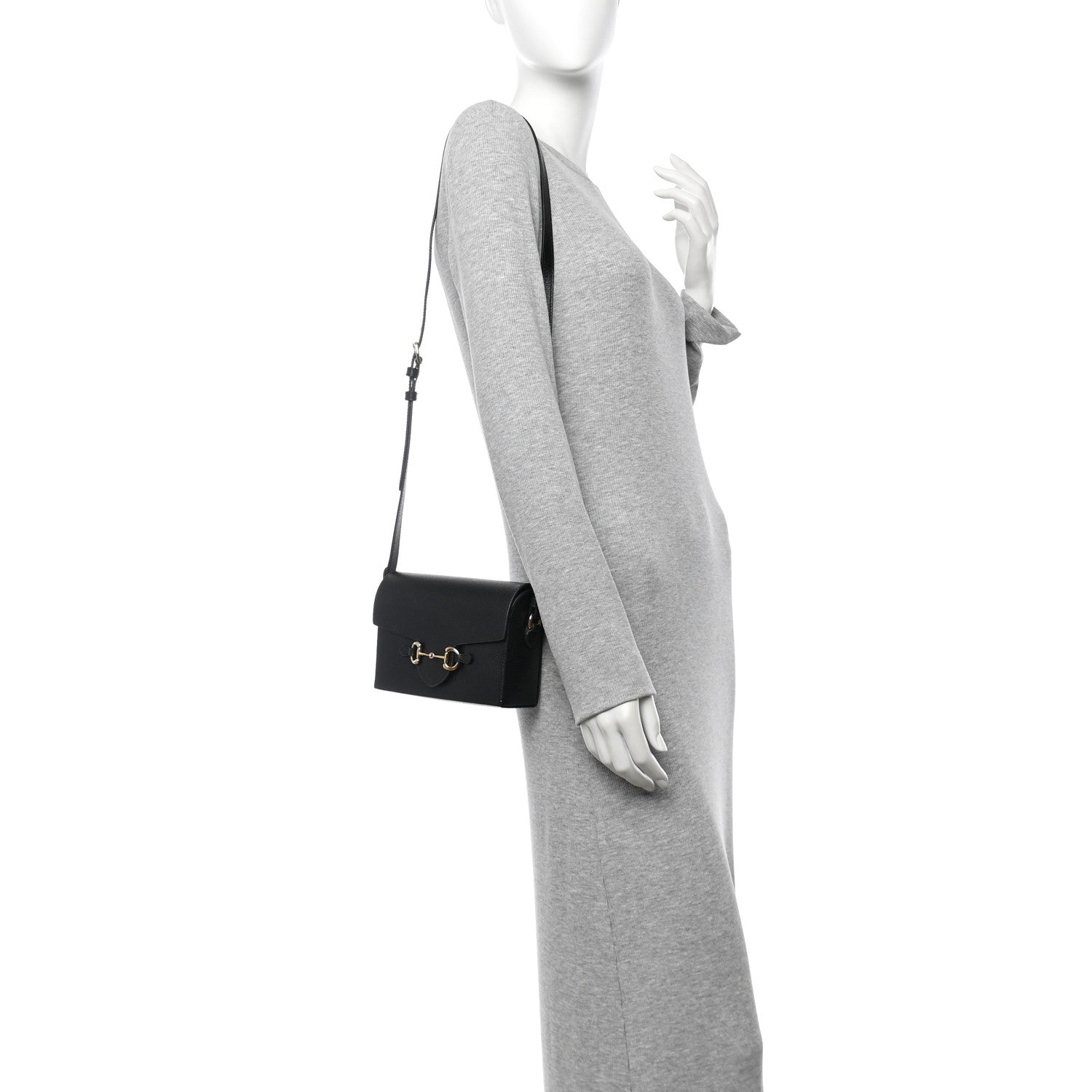 Gucci Calfskin Horsebit 1955 Shoulder Bag Black 2 of 10