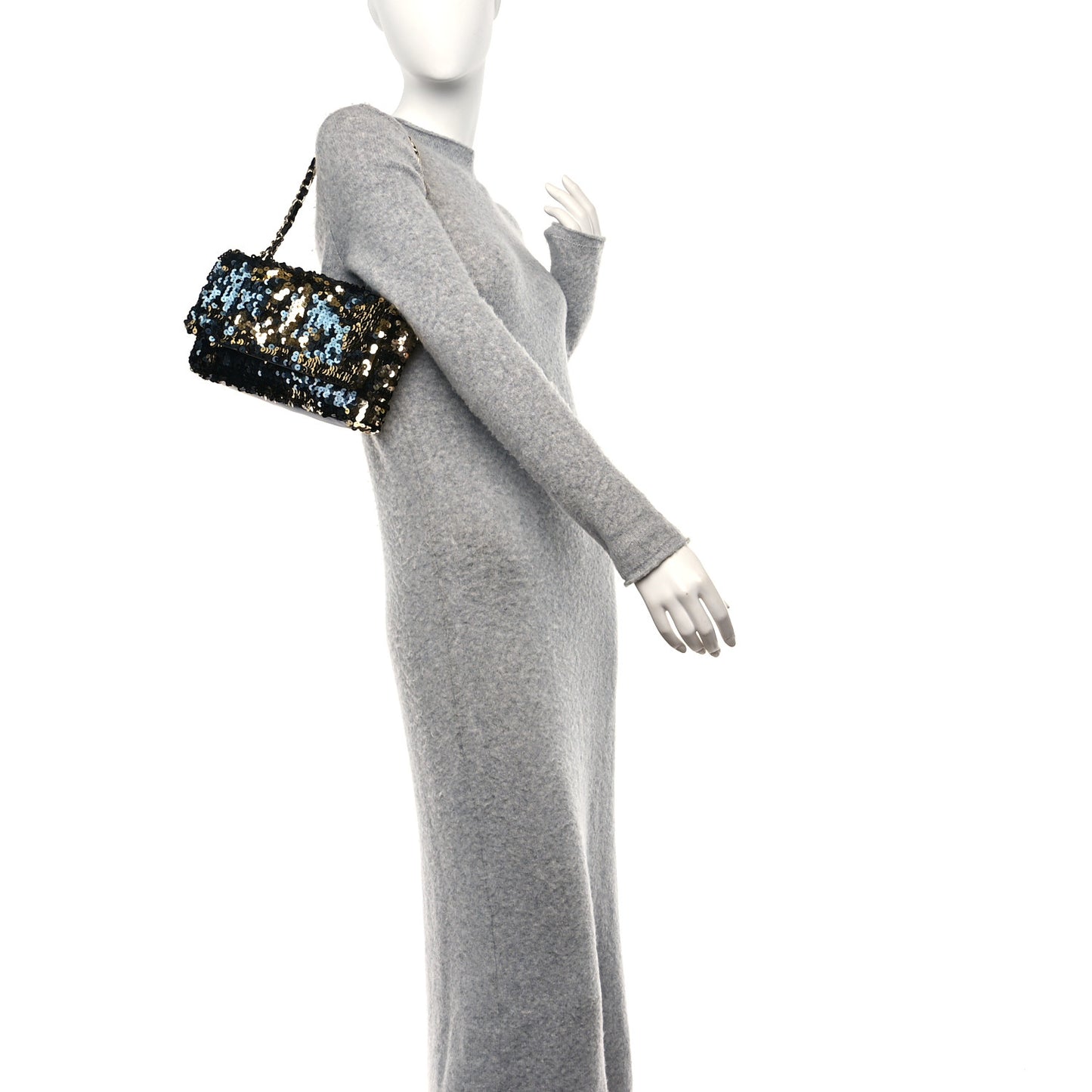 Sequin Summer Night Flap Black Gold