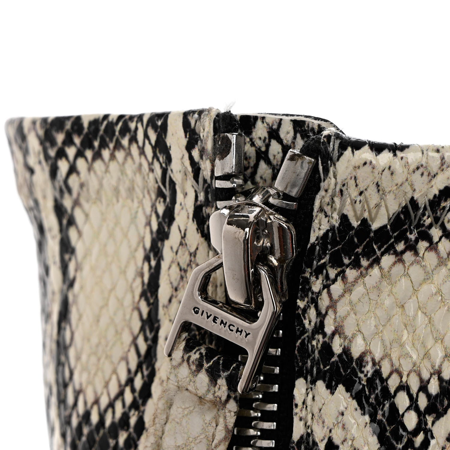 Givenchy Calfskin Snakeskin Print Wedge Platform Booties 40 Grey 9 of 9