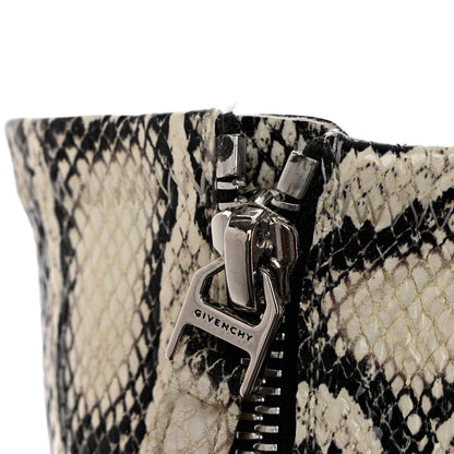 Givenchy Calfskin Snakeskin Print Wedge Platform Booties 40 Grey 9 of 9