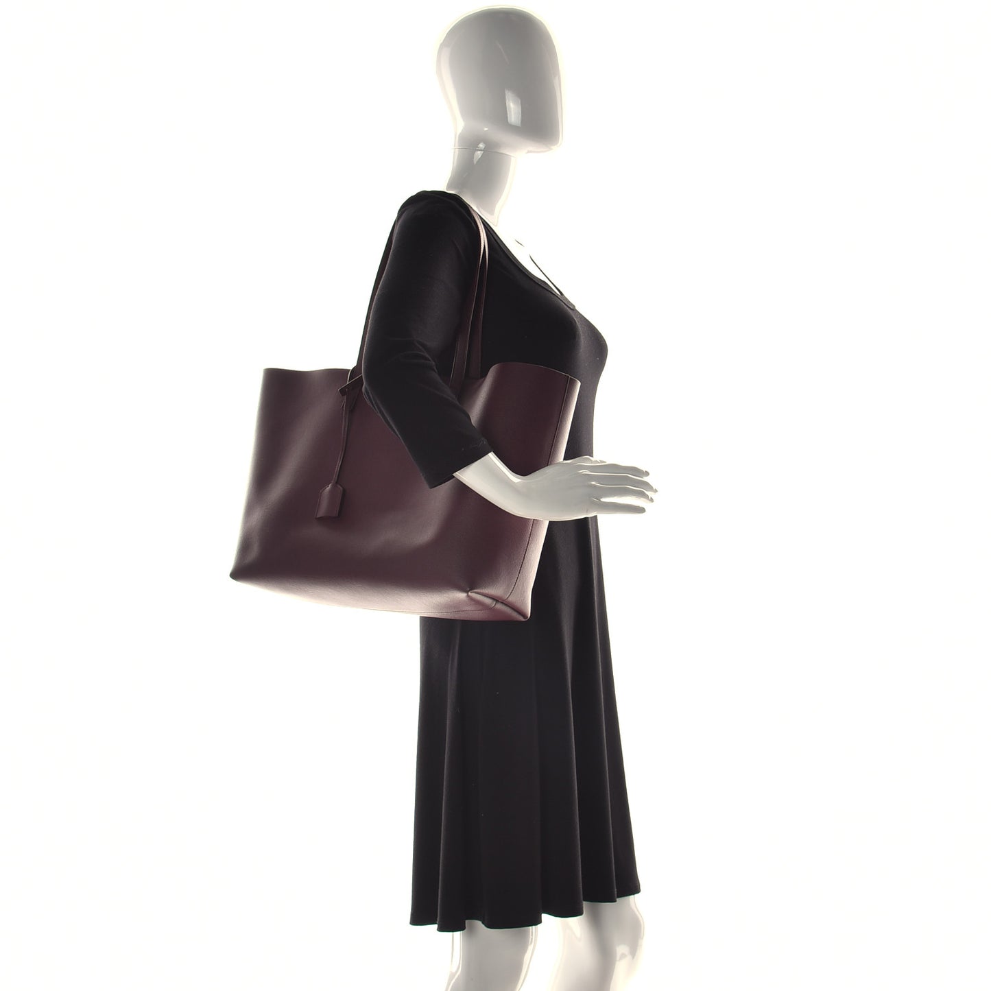 Calfskin Large Shopping Tote Bordeaux