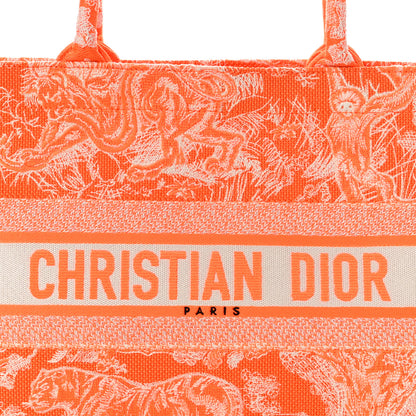 Christian Dior Canvas Embroidered Medium Dioriviera Toile De Jouy Book Tote Orange 8 of 10
