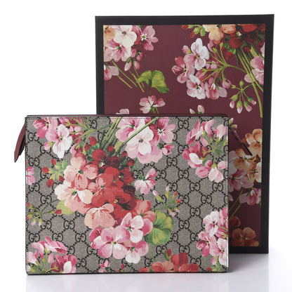Gucci GG Supreme Monogram Blooms Large Cosmetic Case Beige Multicolor Dry Rose 8 of 8