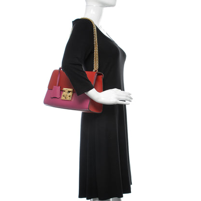 Gucci Moon Calfskin Bi-Color Medium Padlock Shoulder Bag New Rosette Hibiscus Red 2 of 9