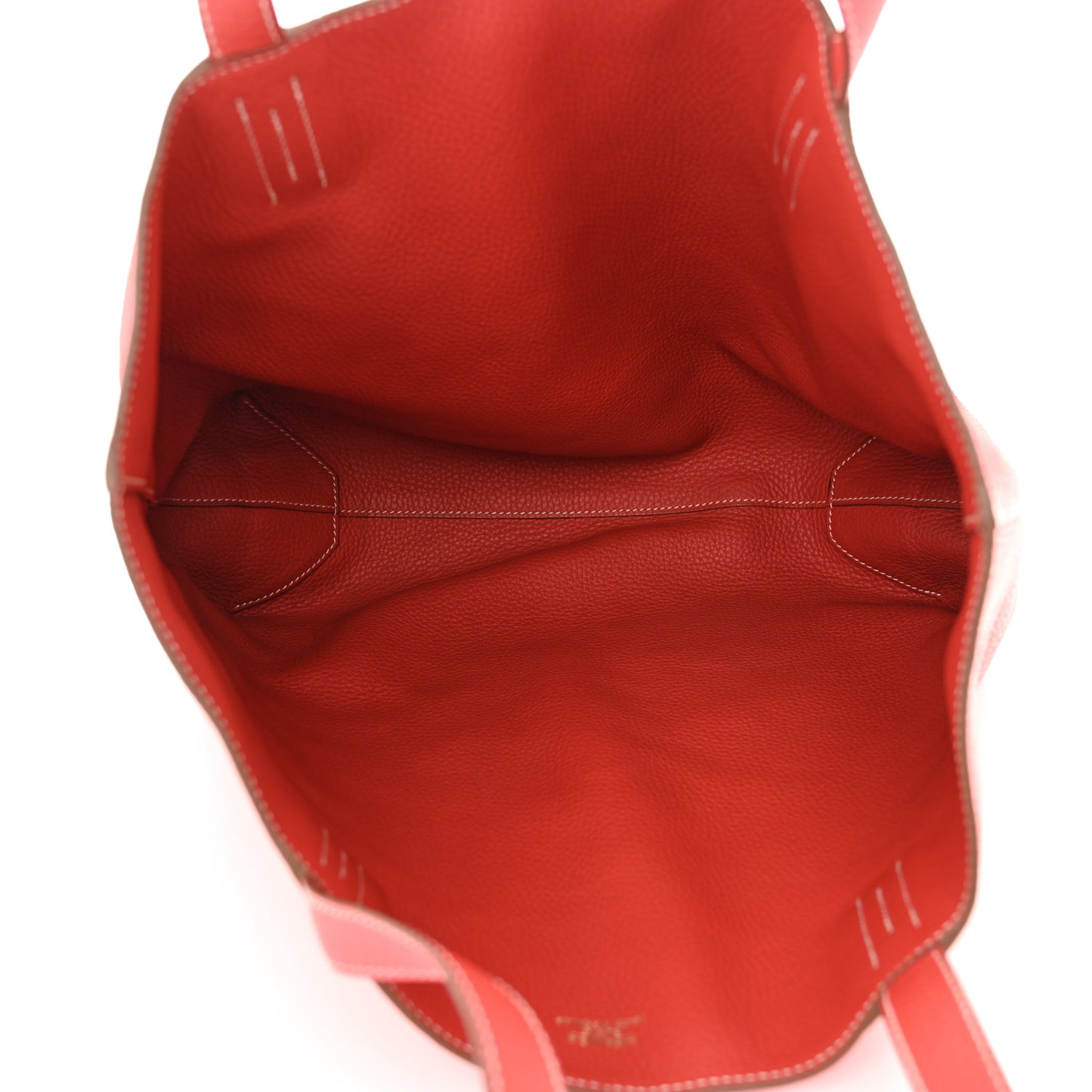 Taurillon Clemence Double Sens Reversible Tote 36 Sanguine Rose Jaipur