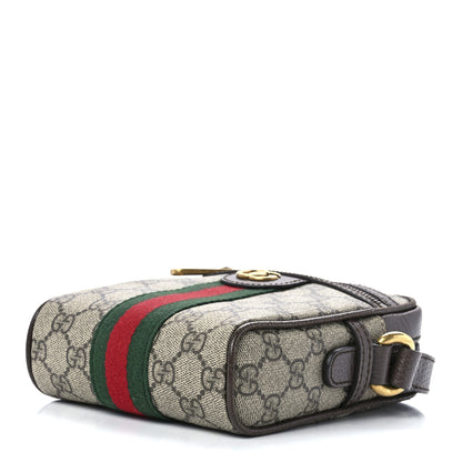 Gucci GG Supreme Monogram Web Mini Ophidia Messenger Brown 9 of 11