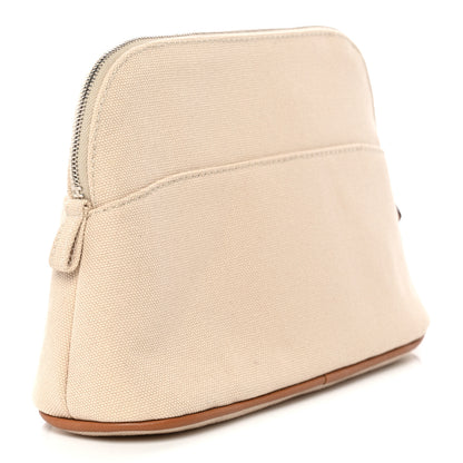 Hermes Cotton Canvas Mini Bolide Travel Cosmetic Pouch Naturel 3 of 8
