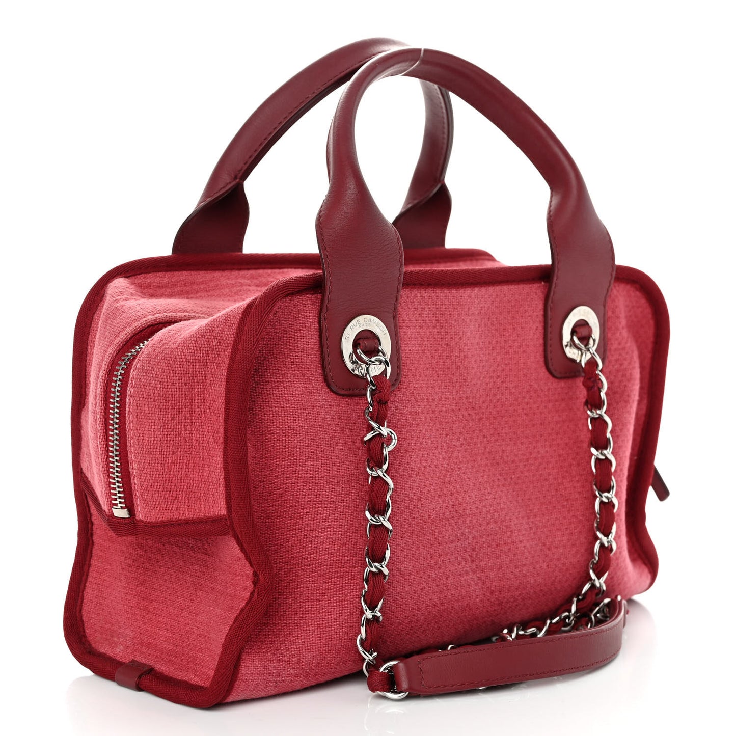 Canvas Deauville Small Bowling Bag Red