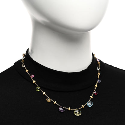 Marco Bicego 18K Yellow Gold Multi Gemstone Paradise Station Necklace 2 of 4