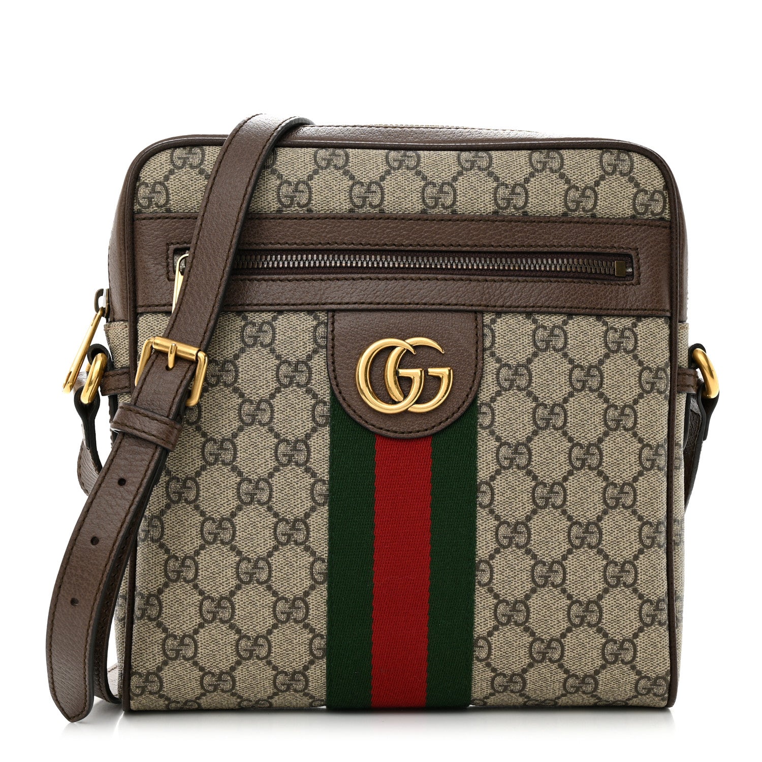 Gucci GG Supreme Monogram Web Small Ophidia Messenger Bag Brown 1 of 11