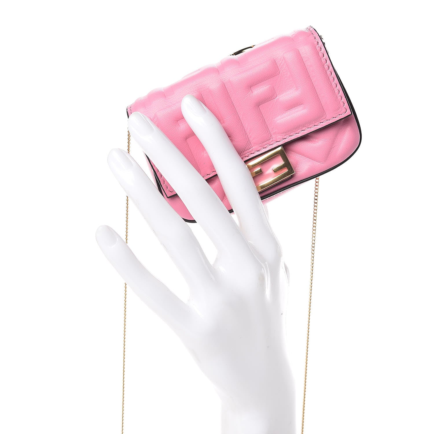 Fendi Nappa Matisse FF Embossed Nano Baguette Charm Lollypop 3 of 10