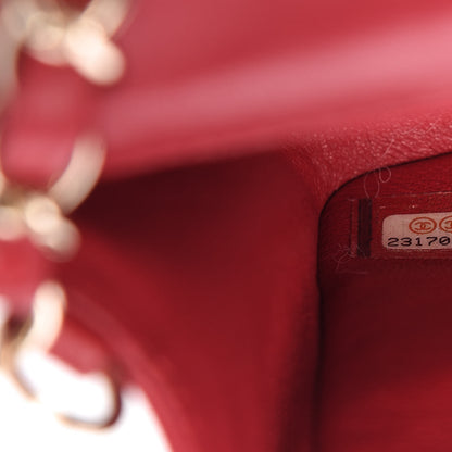 Chanel Lambskin Quilted Mini Rectangular Flap Red 9 of 10