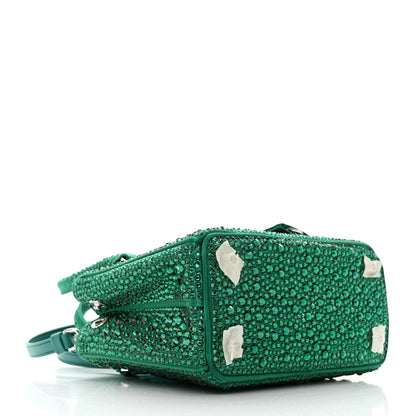 Prada Satin Crystal Mini Galleria Double Zip Tote Mango 4 of 10