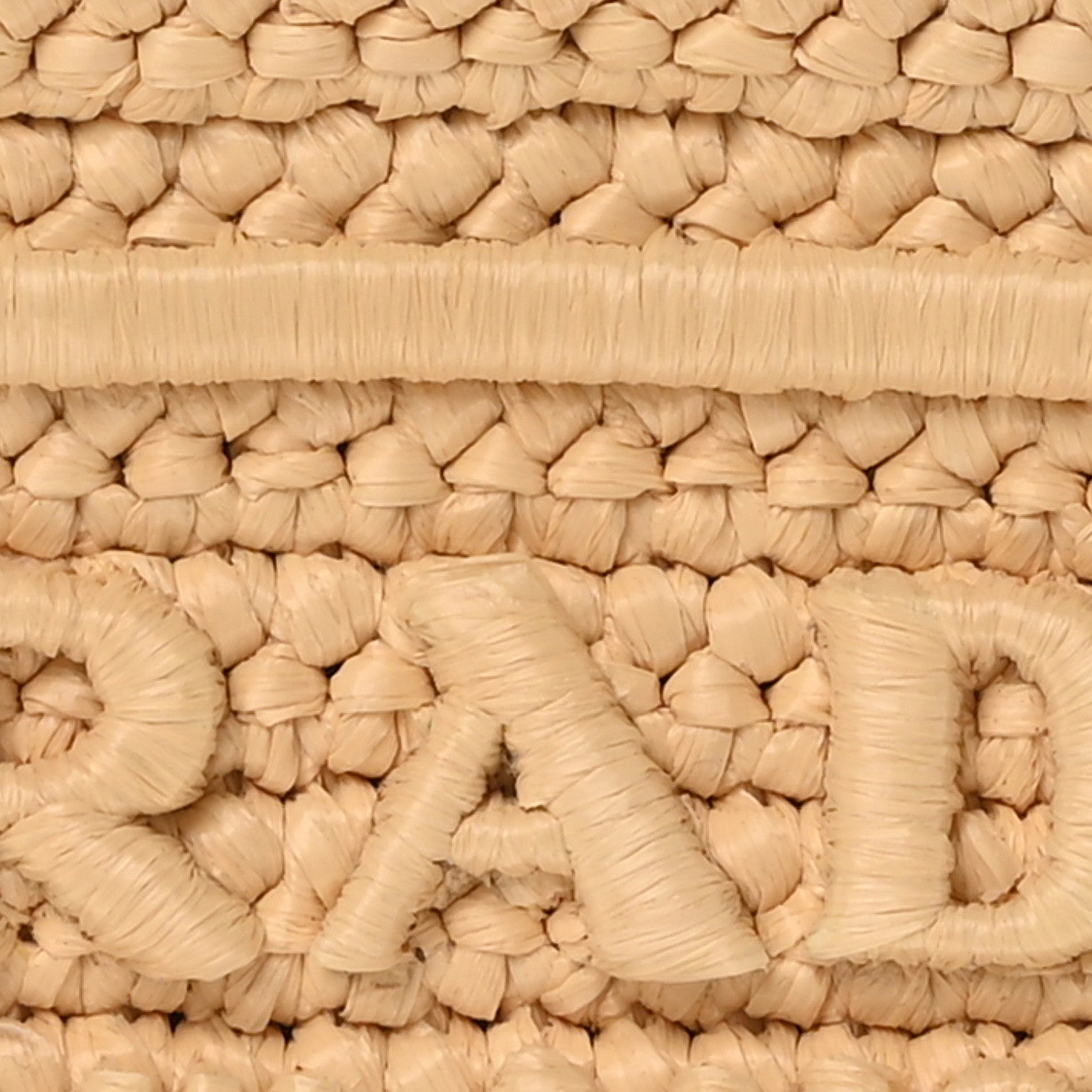 Prada Yarn Raffia Effect Crochet Triangle Shoulder Bag Naturale 9 of 11