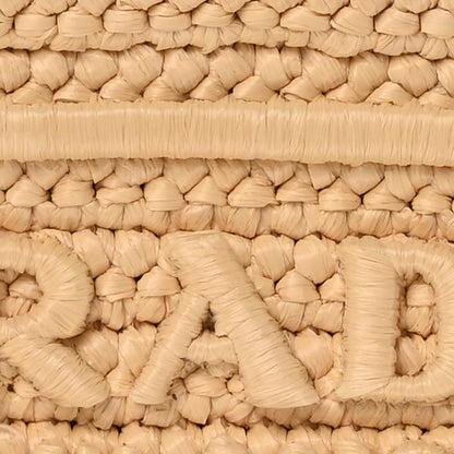 Prada Yarn Raffia Effect Crochet Triangle Shoulder Bag Naturale 9 of 11