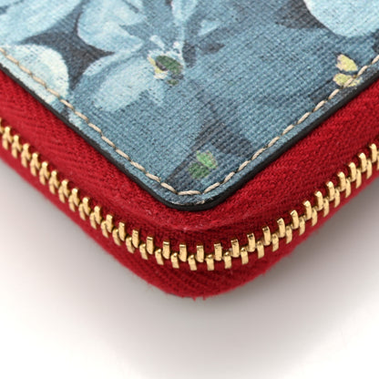 Gucci GG Supreme Monogram Blooms Zip Around Wallet Blue Red 11 of 11