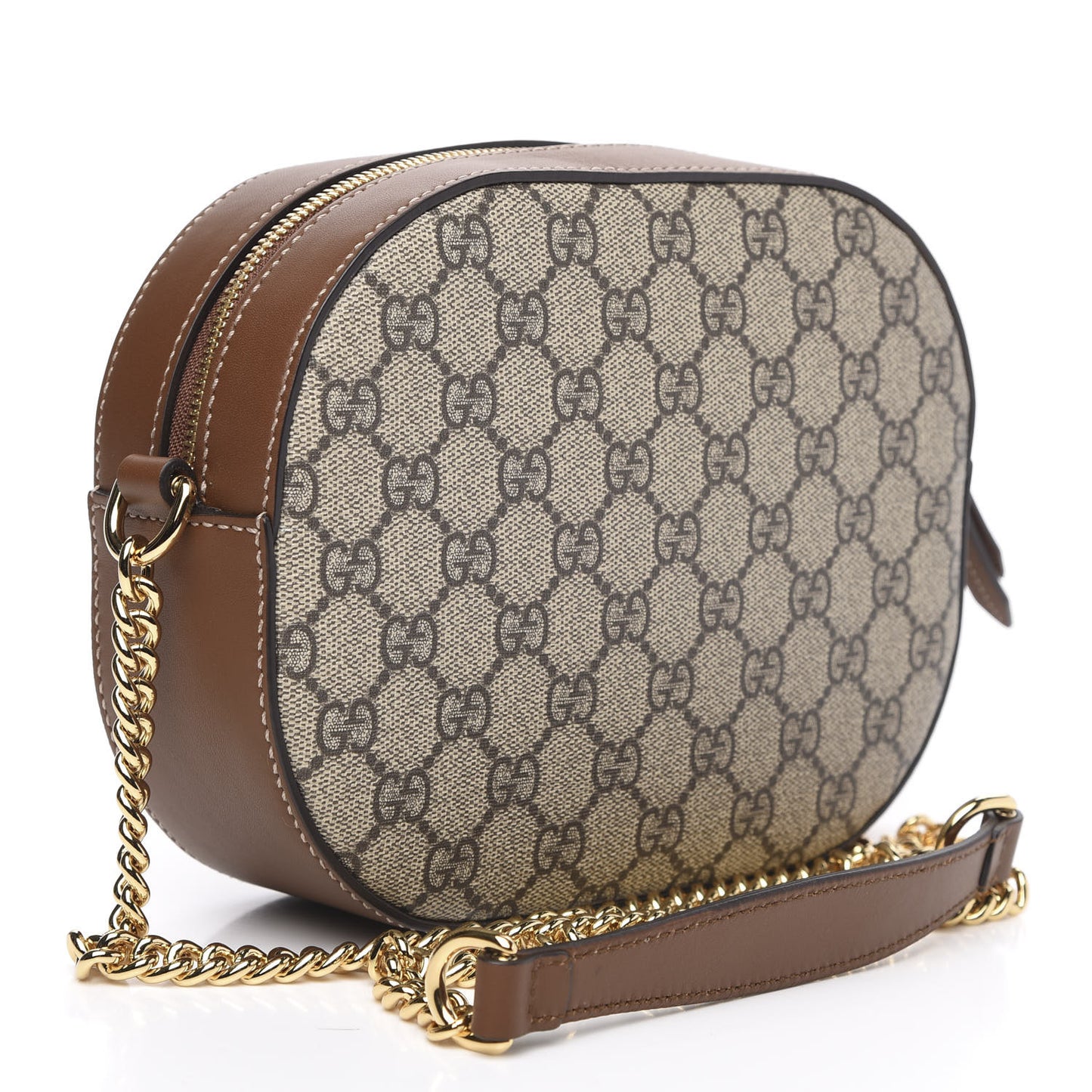 GG Supreme Monogram Blind For Love Embroidered Mini Chain Shoulder Bag Beige Tuscany