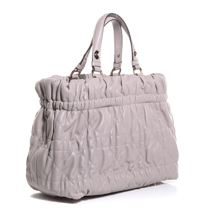 Christian Dior Gaufre Lambskin Cannage Delices Tote Grey 3 of 7