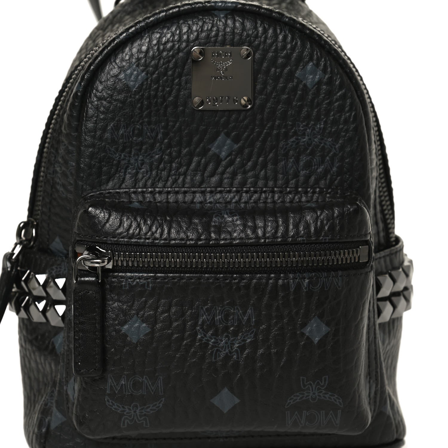 MCM Visetos Side Stud X-Mini Stark Bebe Boo Backpack Black 9 of 13