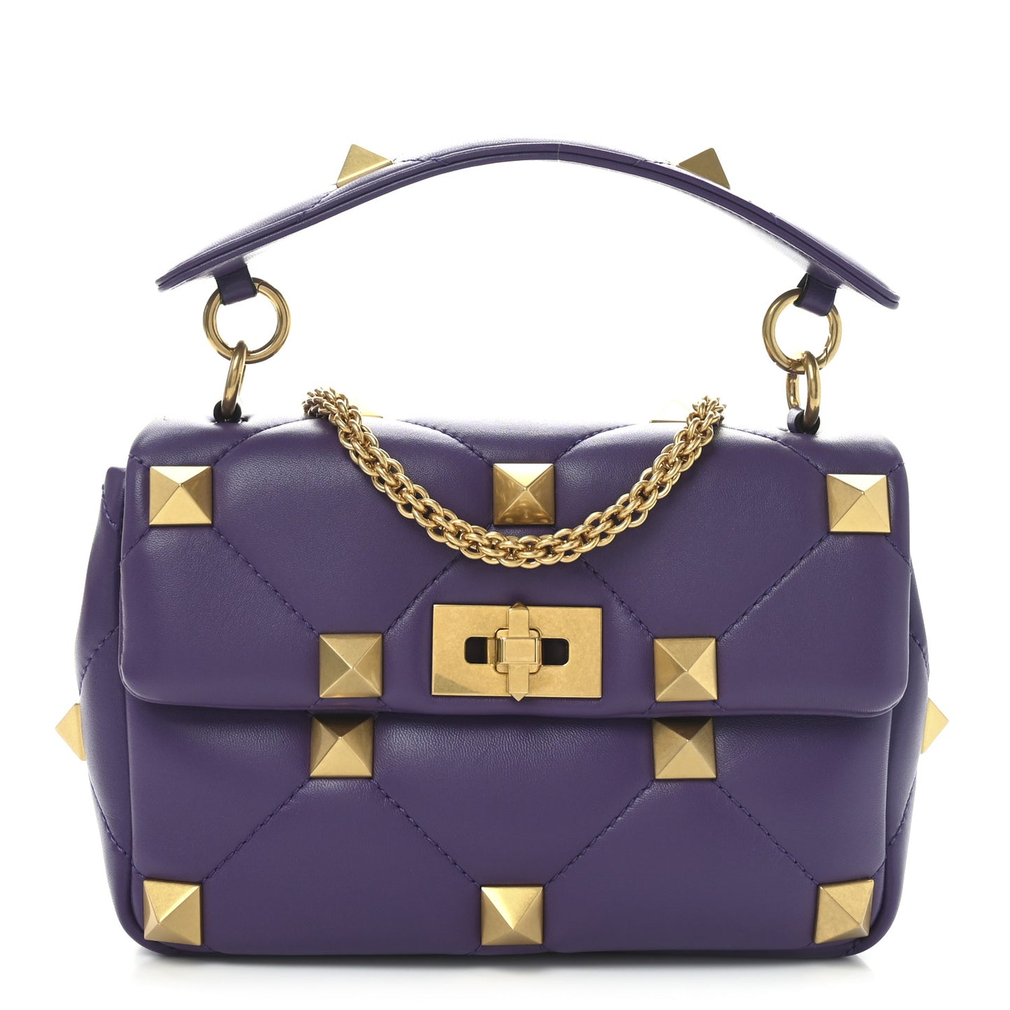 Nappa Medium Roman Stud Shoulder Bag Indian Violet