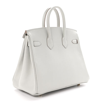 Hermes Chevre Mysore Horseshoe Birkin 25 Gris Perle Gold 3 of 12