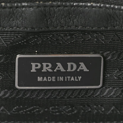 Prada Tessuto Nylon Nappa Braided Gaufre Shopping Satchel Black 6 of 9