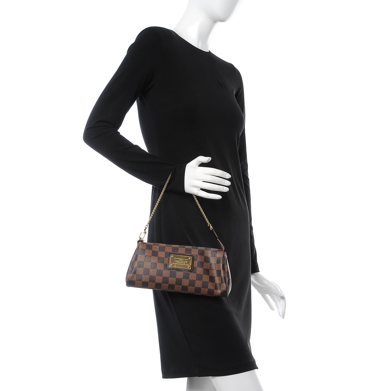 Louis Vuitton Damier Ebene Eva Clutch 2 of 8