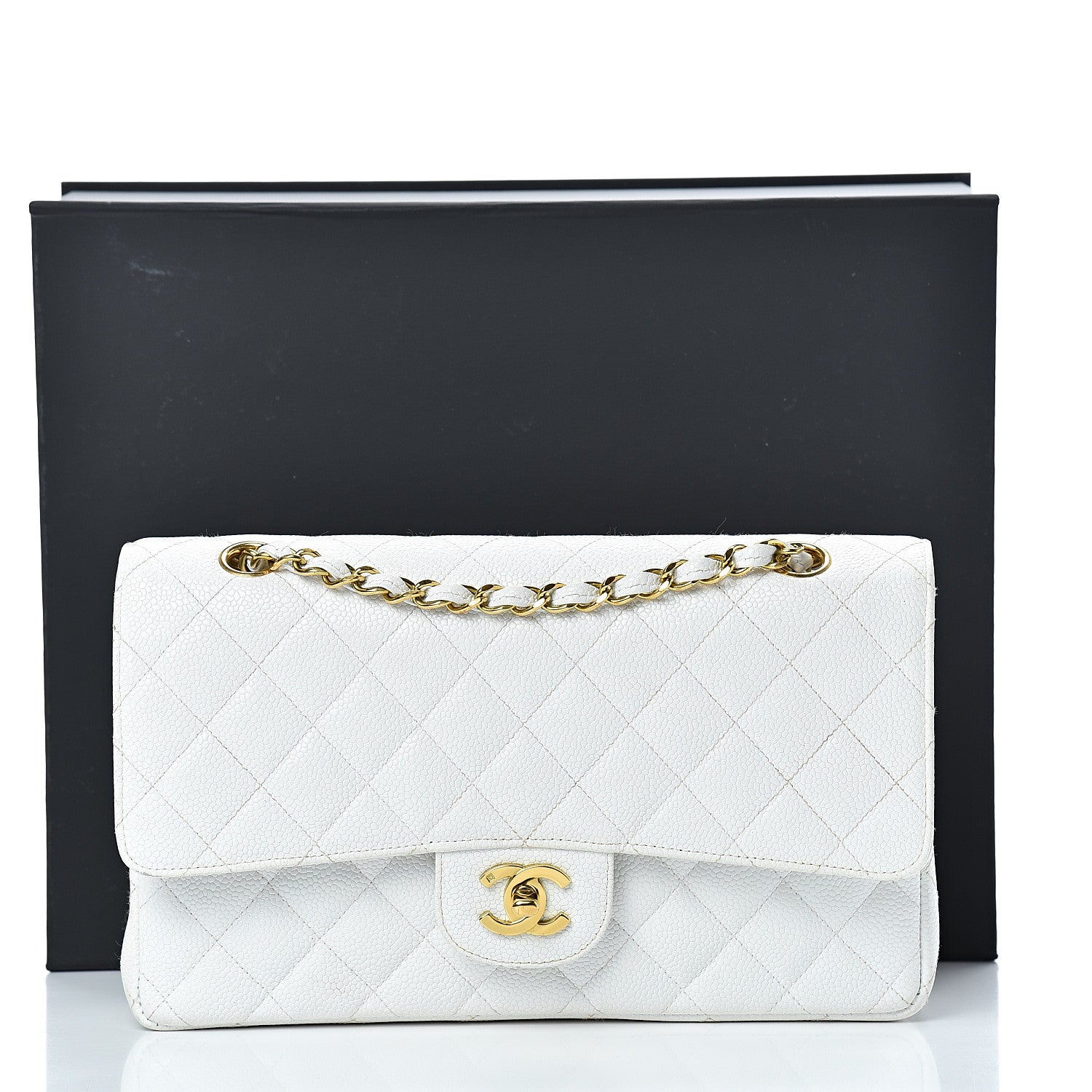 Chanel Caviar Quilted Medium Double Flap White 19 of 19