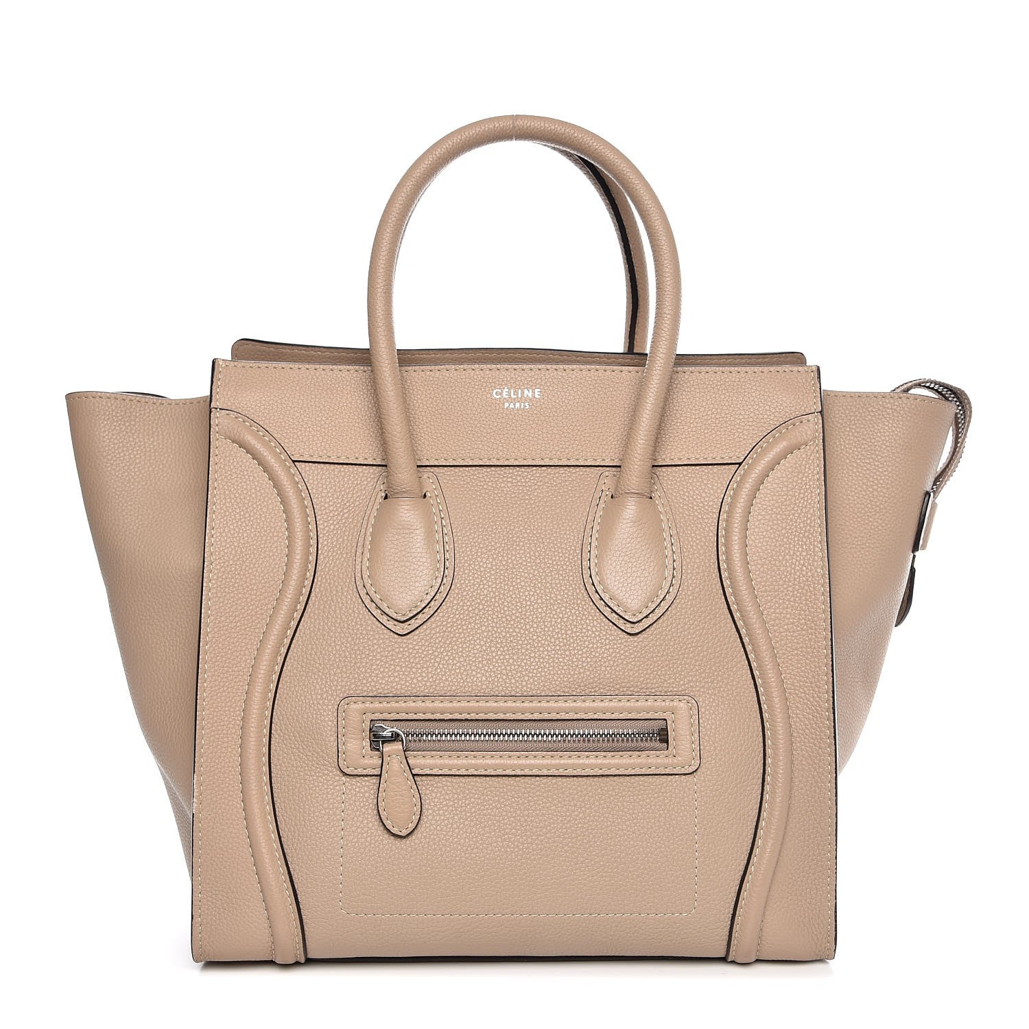 Celine Drummed Calfskin Mini Luggage Dune 1 of 9