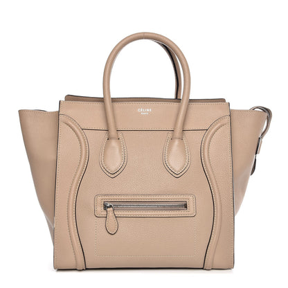 Celine Drummed Calfskin Mini Luggage Dune 1 of 9
