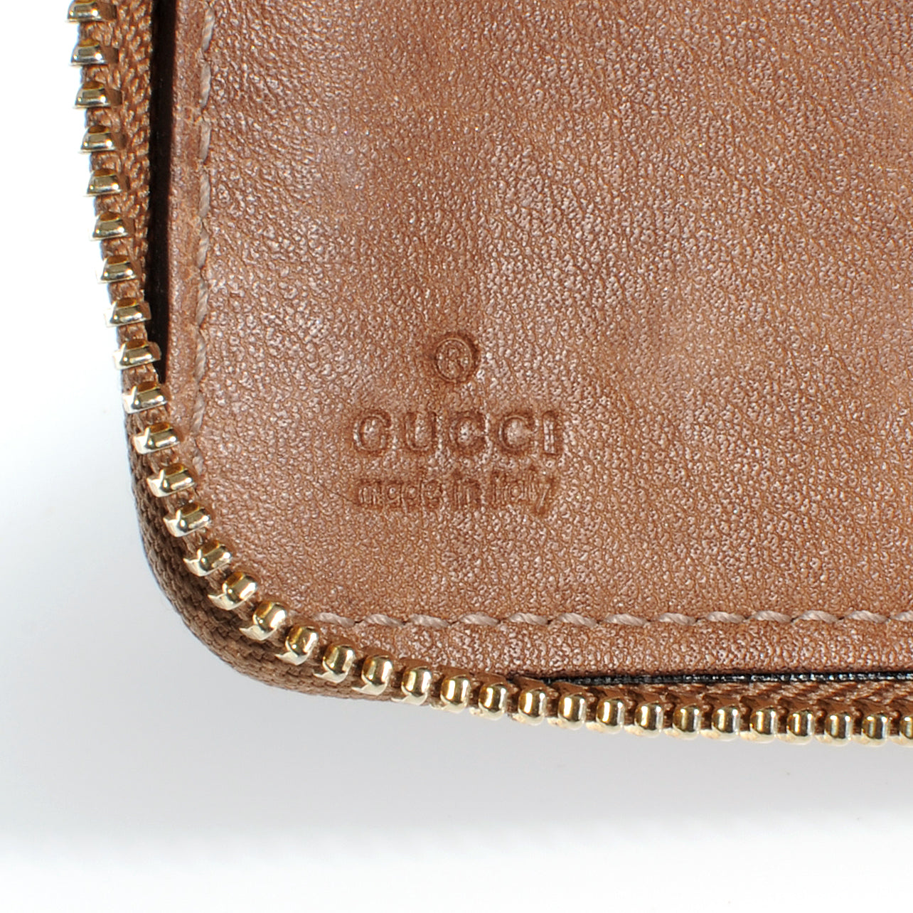 Guccissima Bamboo Tassel Zip Around Wallet Light Brown