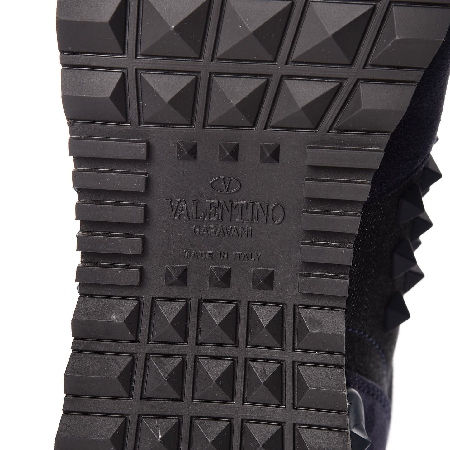 Denim Calfskin Suede Rockstud Sneakers 36 Deep Denim