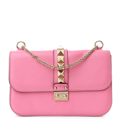 Valentino Garavani Vitello Medium Glam Lock Rockstud Flap Ninphea 1 of 9