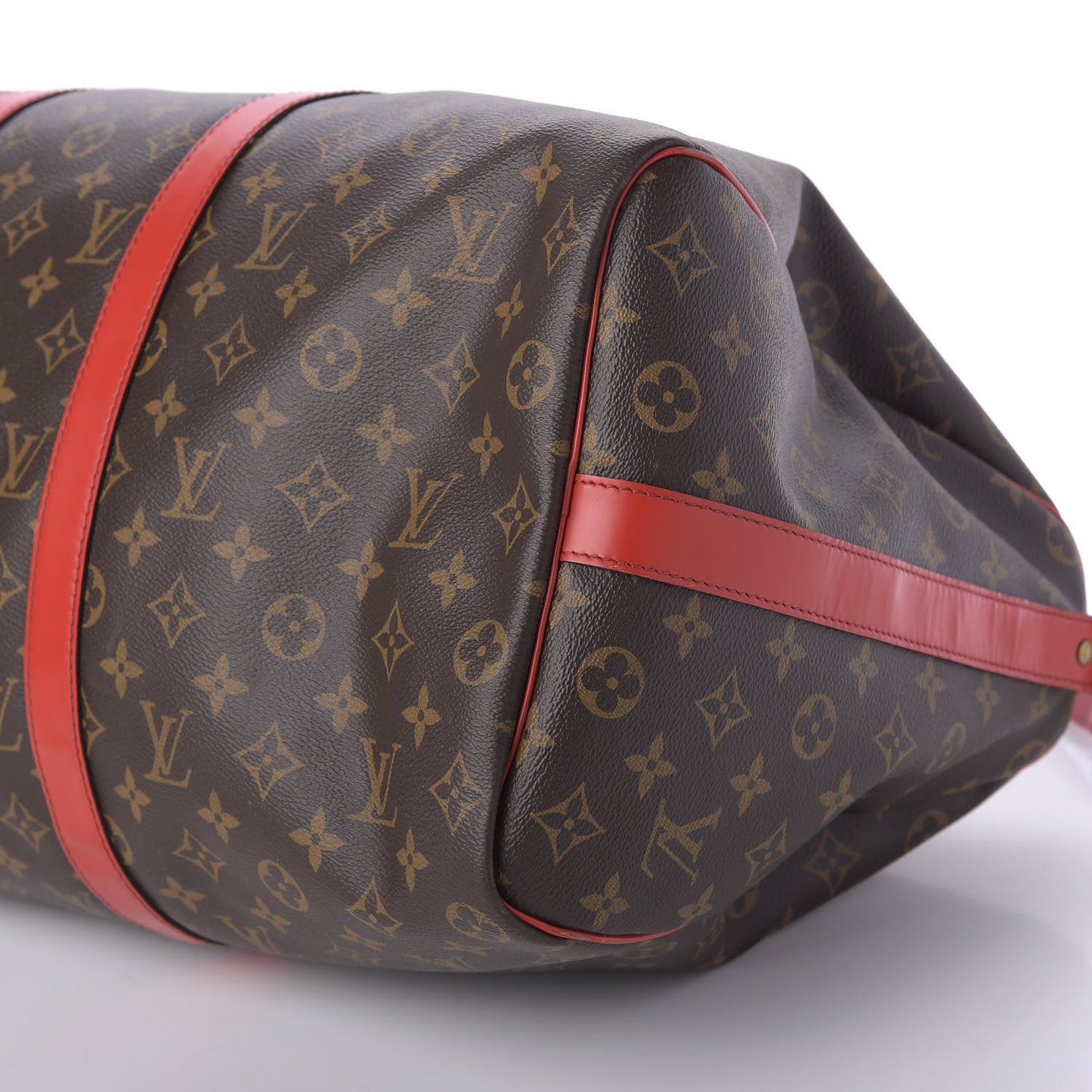 Calfskin Monogram Keepall Bandouliere 50 Coquelicot