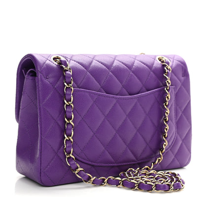 Chanel Caviar Quilted Small Double Flap Dark Purple 2 of 9