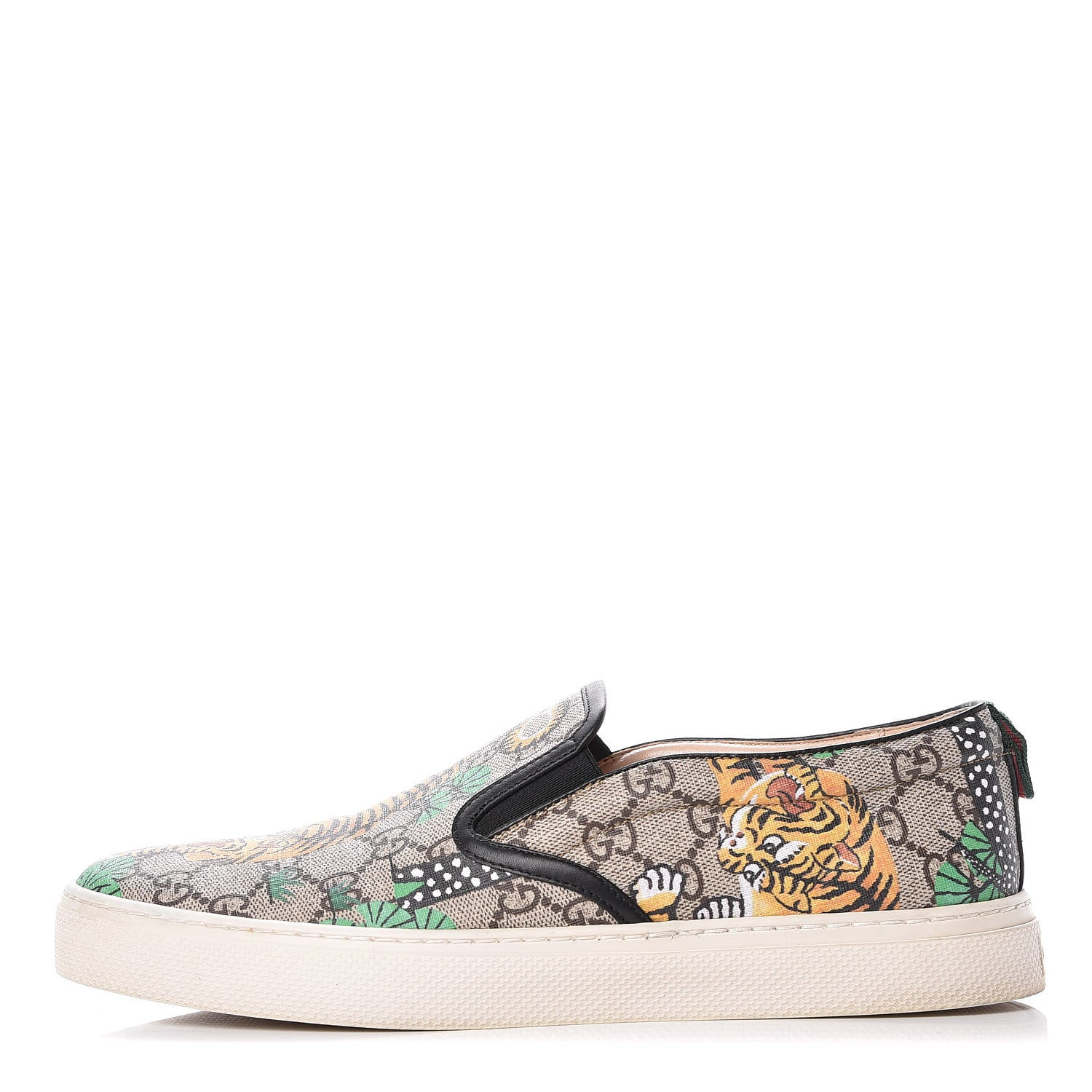 Gucci GG Supreme Monogram Bengal Mens Dublin Slip On Sneakers 8 Beige Yard 1 of 13