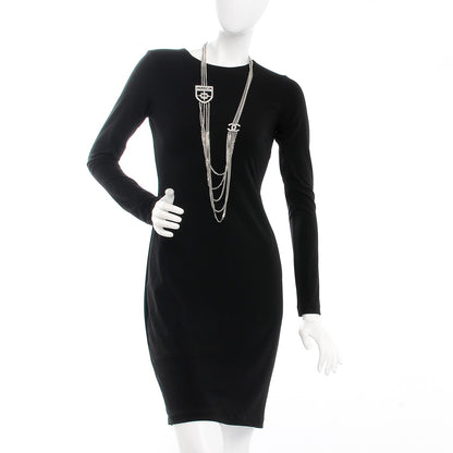 Chanel Baguette Crystal CC Shield Multi Strand Long Chain Necklace Silver 2 of 6