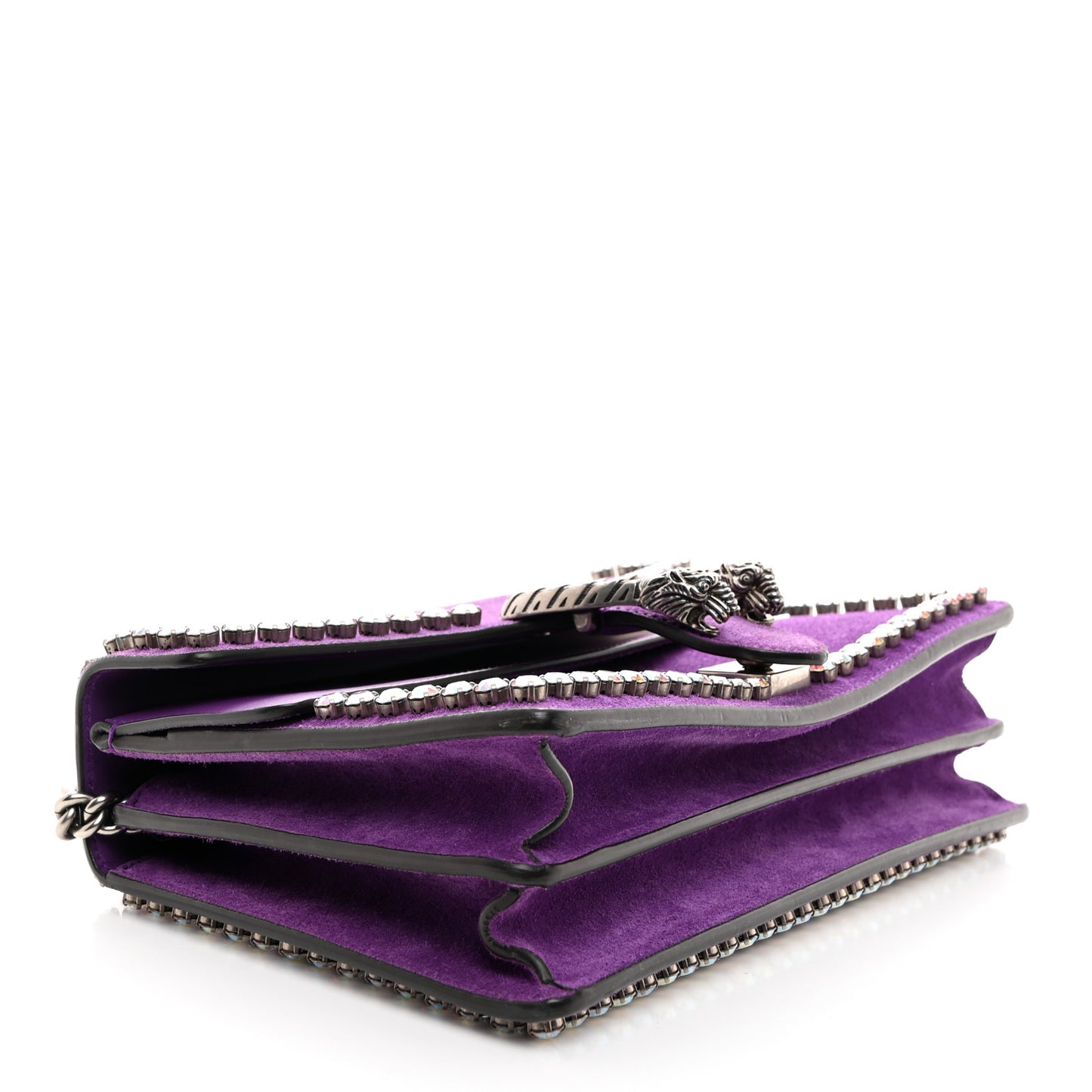 Suede Crystal Small Dionysus Shoulder Bag Bright Purple